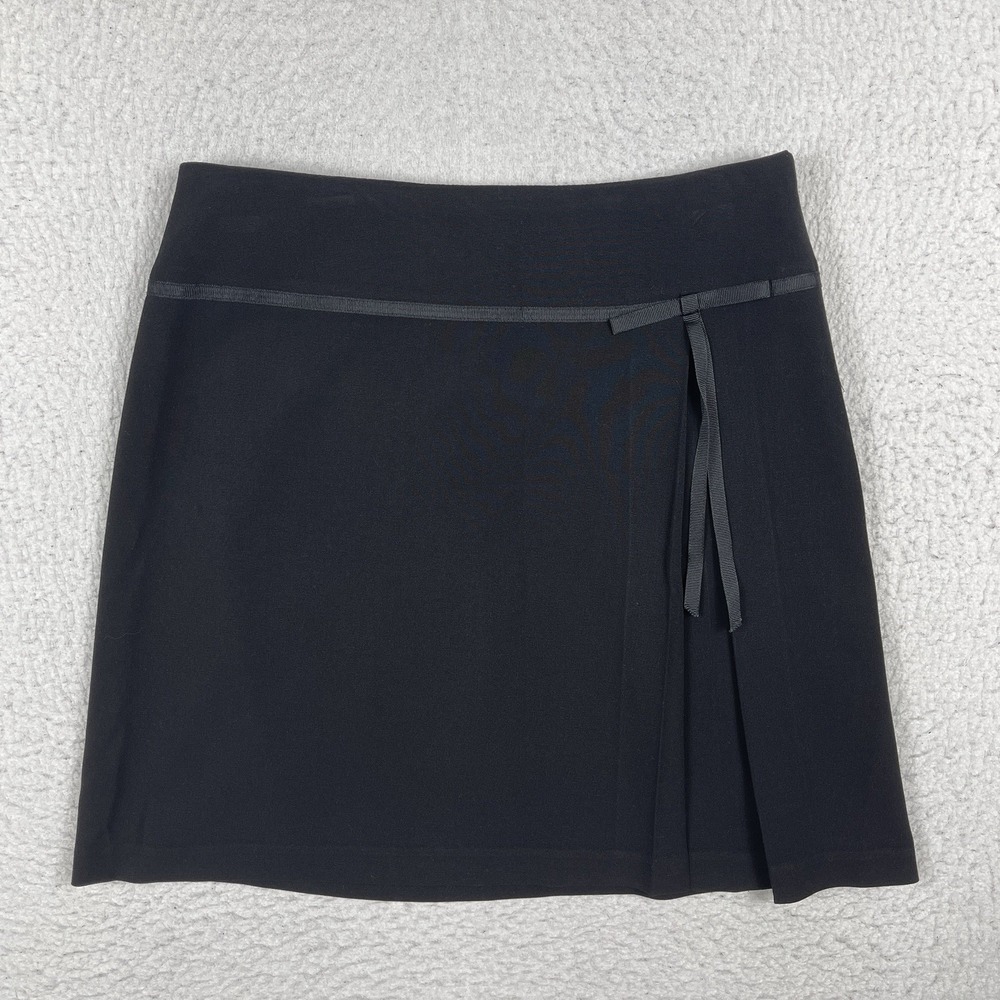 Pantology Skirt Womens 8 Black Cute Bow-tie Casual Office Travel Preppy School